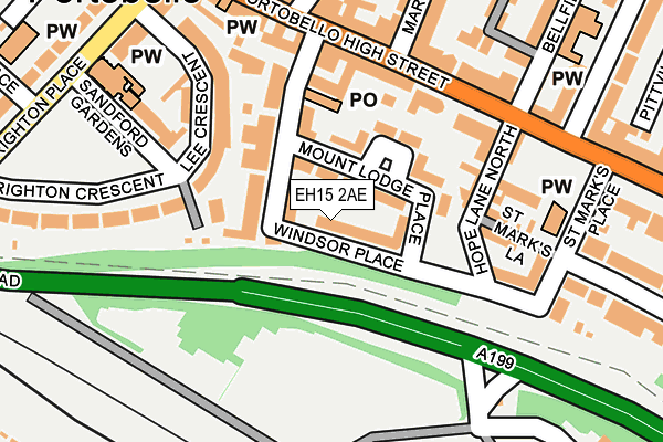 EH15 2AE map - OS OpenMap – Local (Ordnance Survey)