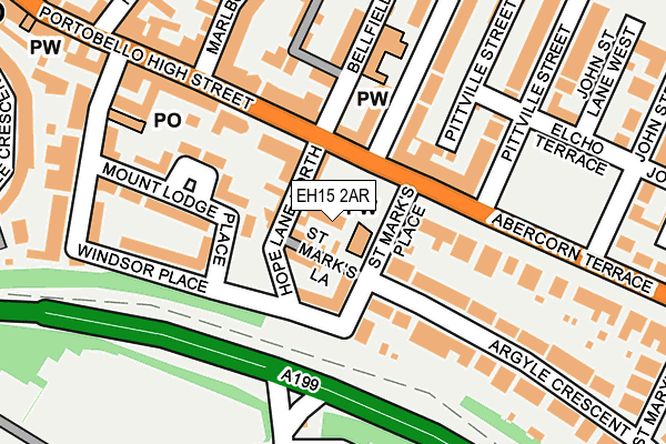 EH15 2AR map - OS OpenMap – Local (Ordnance Survey)