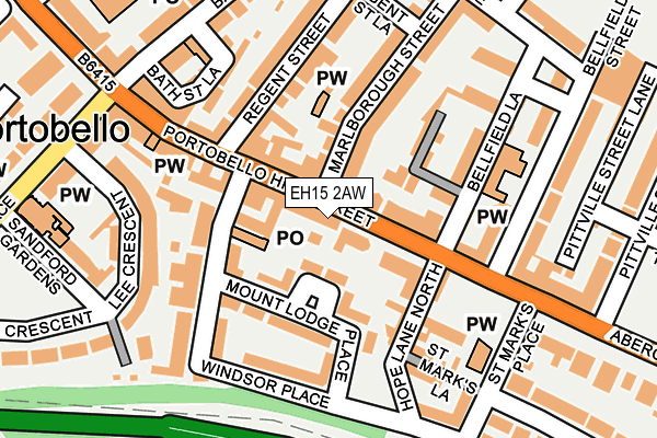 EH15 2AW map - OS OpenMap – Local (Ordnance Survey)
