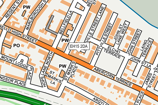 EH15 2DA map - OS OpenMap – Local (Ordnance Survey)