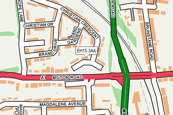 EH15 3AA map - OS OpenMap – Local (Ordnance Survey)