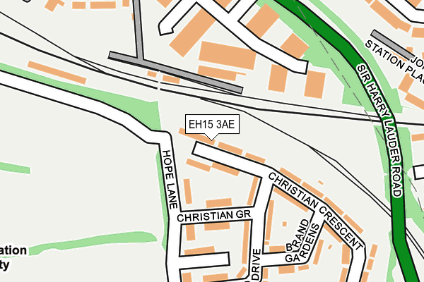 EH15 3AE map - OS OpenMap – Local (Ordnance Survey)