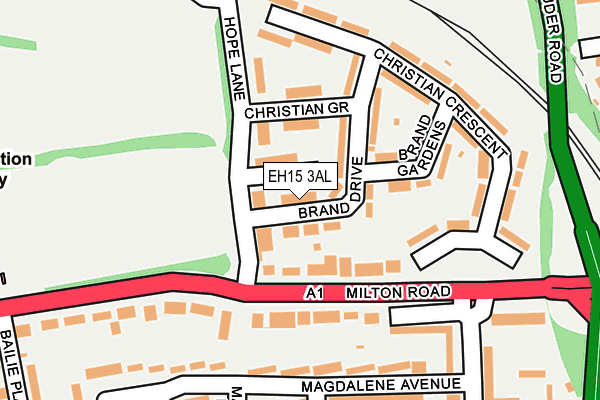 EH15 3AL map - OS OpenMap – Local (Ordnance Survey)