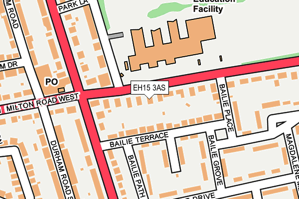 EH15 3AS map - OS OpenMap – Local (Ordnance Survey)