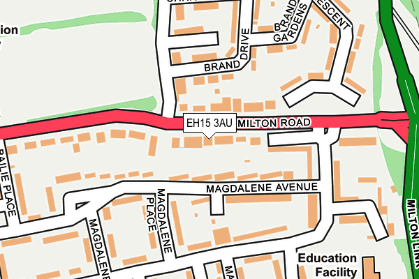 EH15 3AU map - OS OpenMap – Local (Ordnance Survey)