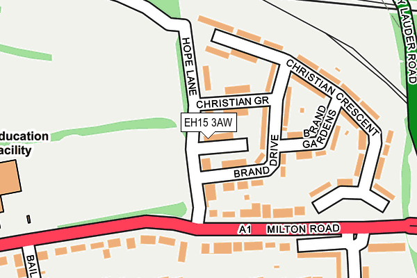 EH15 3AW map - OS OpenMap – Local (Ordnance Survey)