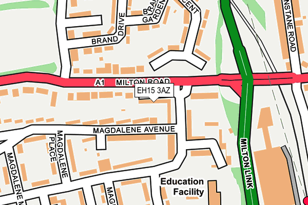 EH15 3AZ map - OS OpenMap – Local (Ordnance Survey)