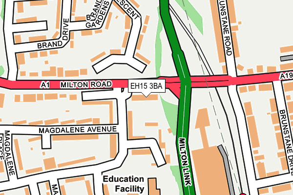 EH15 3BA map - OS OpenMap – Local (Ordnance Survey)