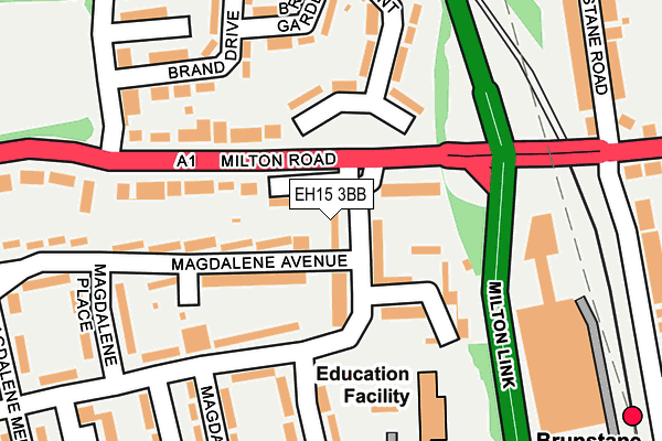 EH15 3BB map - OS OpenMap – Local (Ordnance Survey)