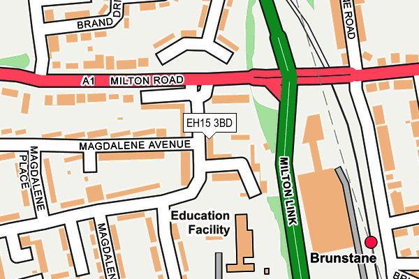 EH15 3BD map - OS OpenMap – Local (Ordnance Survey)