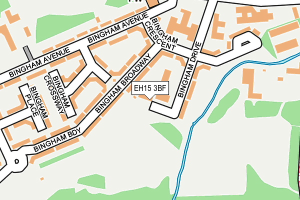 EH15 3BF map - OS OpenMap – Local (Ordnance Survey)