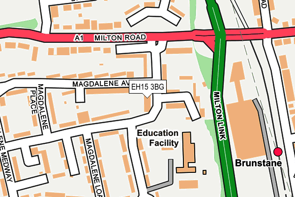 EH15 3BG map - OS OpenMap – Local (Ordnance Survey)