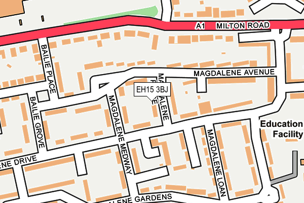 EH15 3BJ map - OS OpenMap – Local (Ordnance Survey)