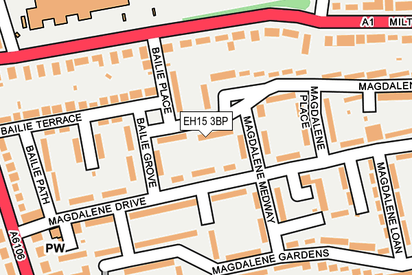 EH15 3BP map - OS OpenMap – Local (Ordnance Survey)