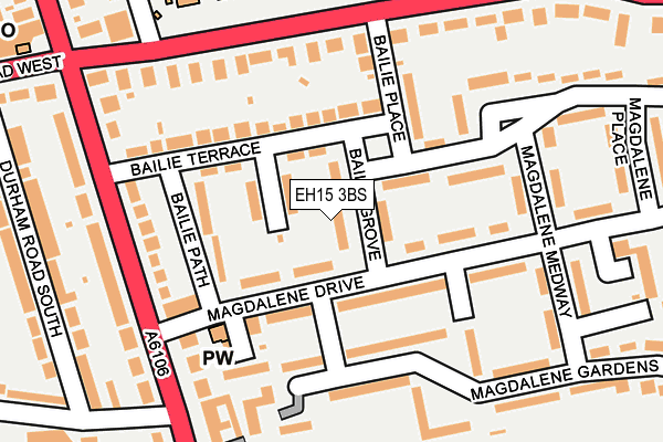 EH15 3BS map - OS OpenMap – Local (Ordnance Survey)