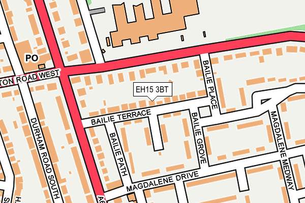 EH15 3BT map - OS OpenMap – Local (Ordnance Survey)