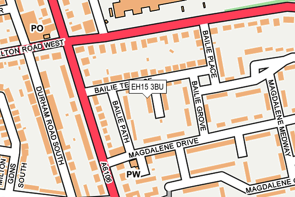 EH15 3BU map - OS OpenMap – Local (Ordnance Survey)