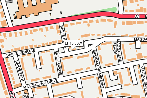 EH15 3BW map - OS OpenMap – Local (Ordnance Survey)