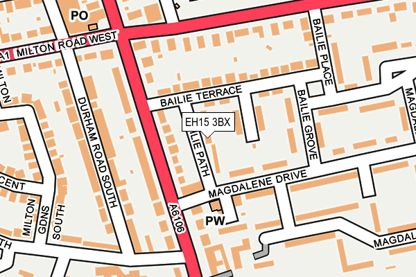 EH15 3BX map - OS OpenMap – Local (Ordnance Survey)