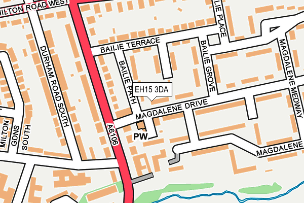 EH15 3DA map - OS OpenMap – Local (Ordnance Survey)