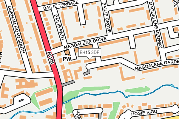 EH15 3DF map - OS OpenMap – Local (Ordnance Survey)