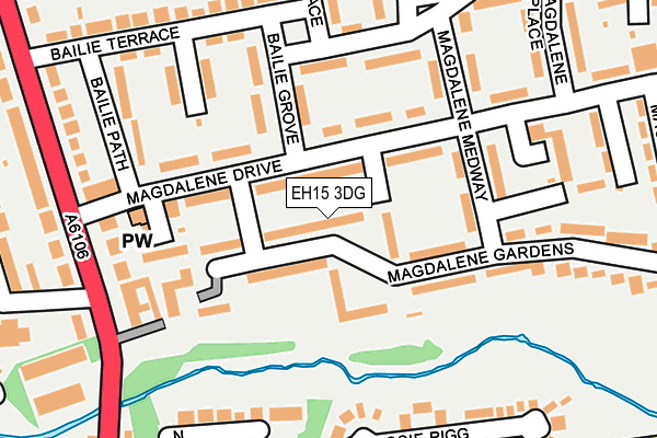 EH15 3DG map - OS OpenMap – Local (Ordnance Survey)