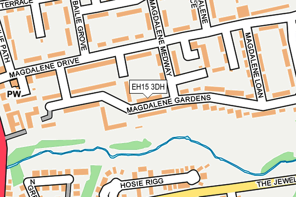 EH15 3DH map - OS OpenMap – Local (Ordnance Survey)