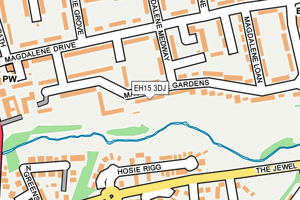 EH15 3DJ map - OS OpenMap – Local (Ordnance Survey)