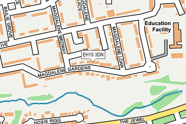 EH15 3DN map - OS OpenMap – Local (Ordnance Survey)