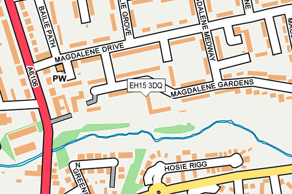 EH15 3DQ map - OS OpenMap – Local (Ordnance Survey)