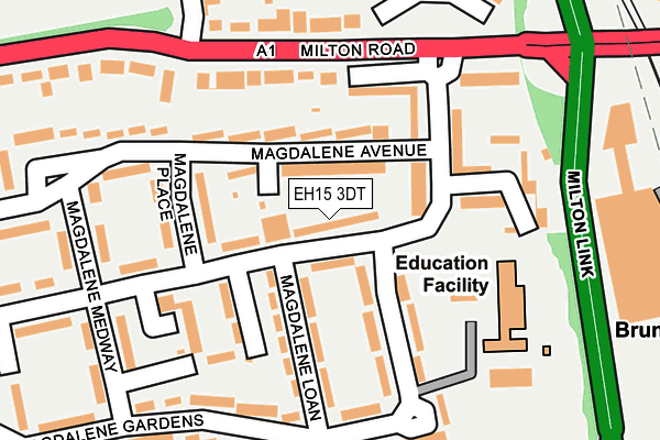 EH15 3DT map - OS OpenMap – Local (Ordnance Survey)