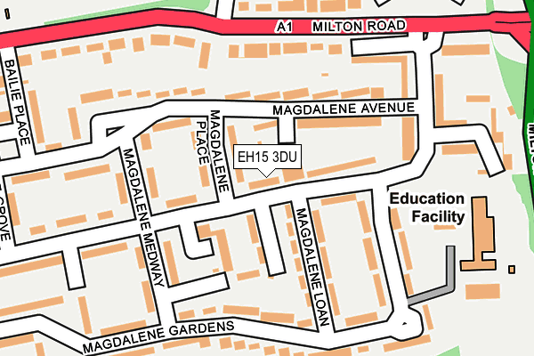 EH15 3DU map - OS OpenMap – Local (Ordnance Survey)