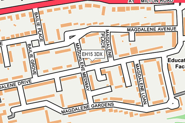 EH15 3DX map - OS OpenMap – Local (Ordnance Survey)