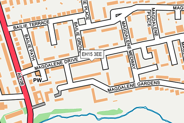 EH15 3EE map - OS OpenMap – Local (Ordnance Survey)