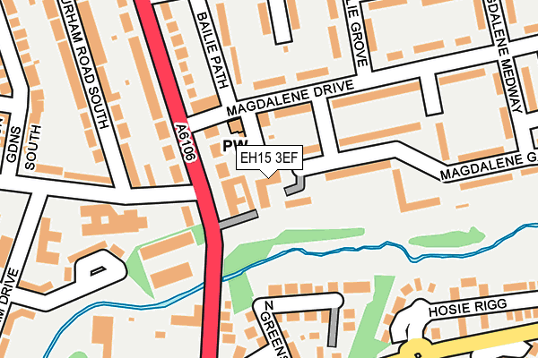 EH15 3EF map - OS OpenMap – Local (Ordnance Survey)