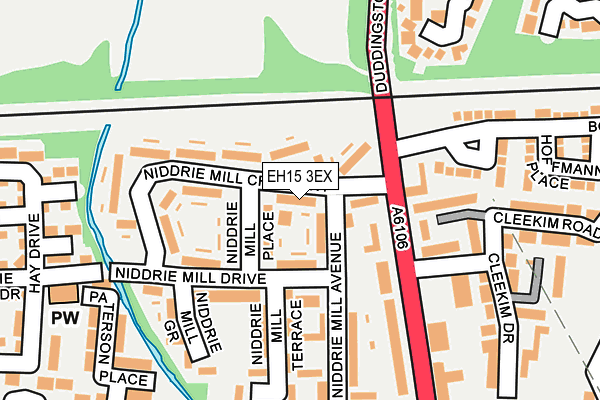 EH15 3EX map - OS OpenMap – Local (Ordnance Survey)