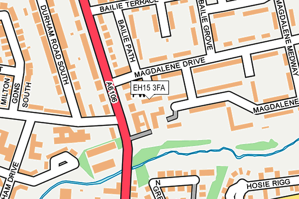 EH15 3FA map - OS OpenMap – Local (Ordnance Survey)