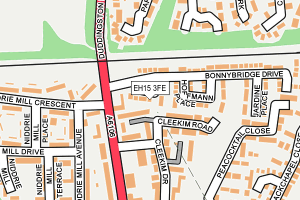 EH15 3FE map - OS OpenMap – Local (Ordnance Survey)