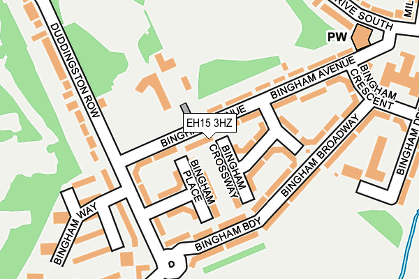 EH15 3HZ map - OS OpenMap – Local (Ordnance Survey)