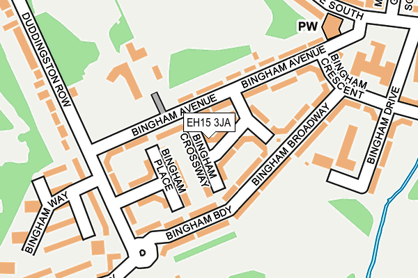 EH15 3JA map - OS OpenMap – Local (Ordnance Survey)