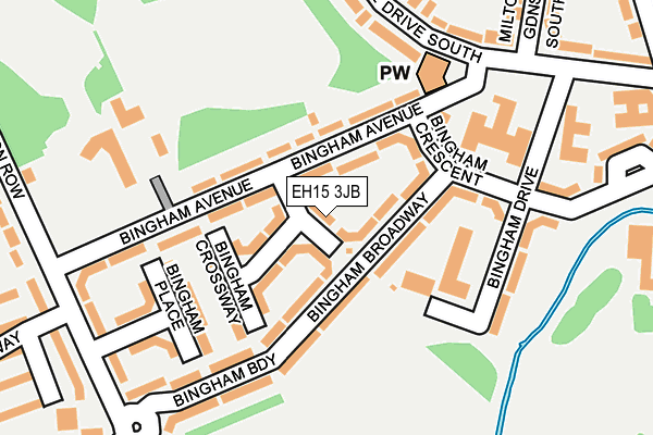 EH15 3JB map - OS OpenMap – Local (Ordnance Survey)