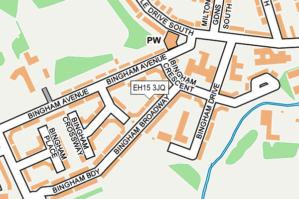 EH15 3JQ map - OS OpenMap – Local (Ordnance Survey)