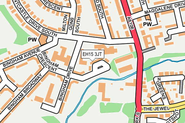 EH15 3JT map - OS OpenMap – Local (Ordnance Survey)