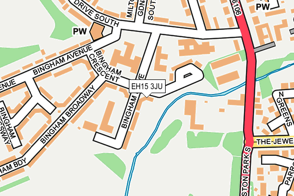 EH15 3JU map - OS OpenMap – Local (Ordnance Survey)