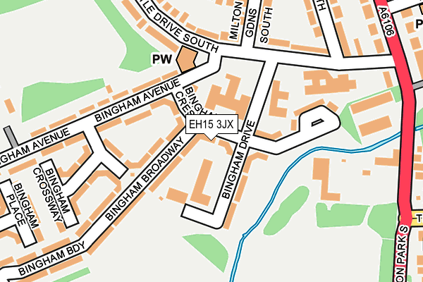 EH15 3JX map - OS OpenMap – Local (Ordnance Survey)