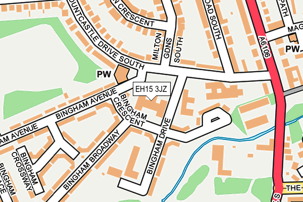 EH15 3JZ map - OS OpenMap – Local (Ordnance Survey)