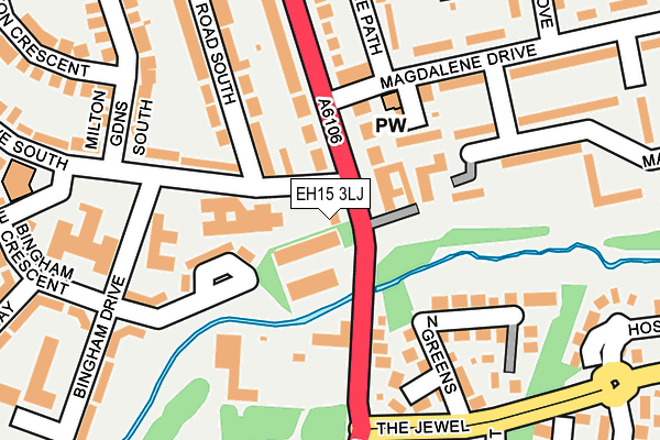 EH15 3LJ map - OS OpenMap – Local (Ordnance Survey)
