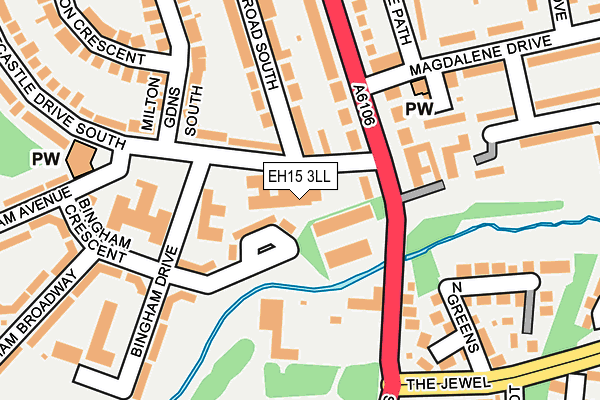 EH15 3LL map - OS OpenMap – Local (Ordnance Survey)