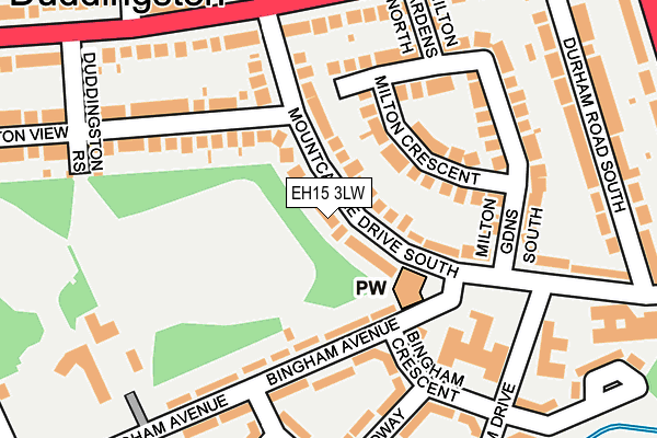 EH15 3LW map - OS OpenMap – Local (Ordnance Survey)