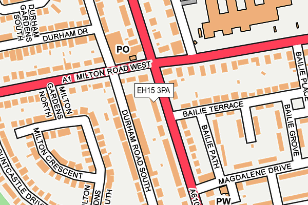 EH15 3PA map - OS OpenMap – Local (Ordnance Survey)